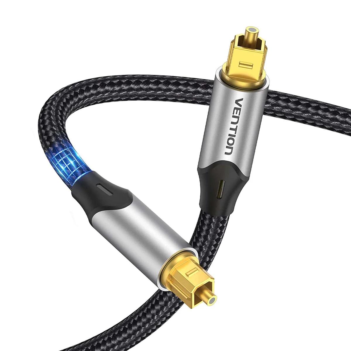 Vention Cablu optic audio, S/PDIF (T) la S/PDIF (T), 5.1 canale, 1.5m, conectori auriti, gri, BAVHG - imagine 2