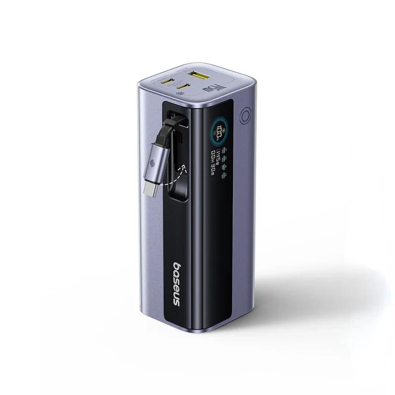Baseus POWER BANK EnerGeek GR11, 20000mAh, 145W, 2 x USB Type-C, 1 x USB, cablu integrat, E0027B01 - imagine 2