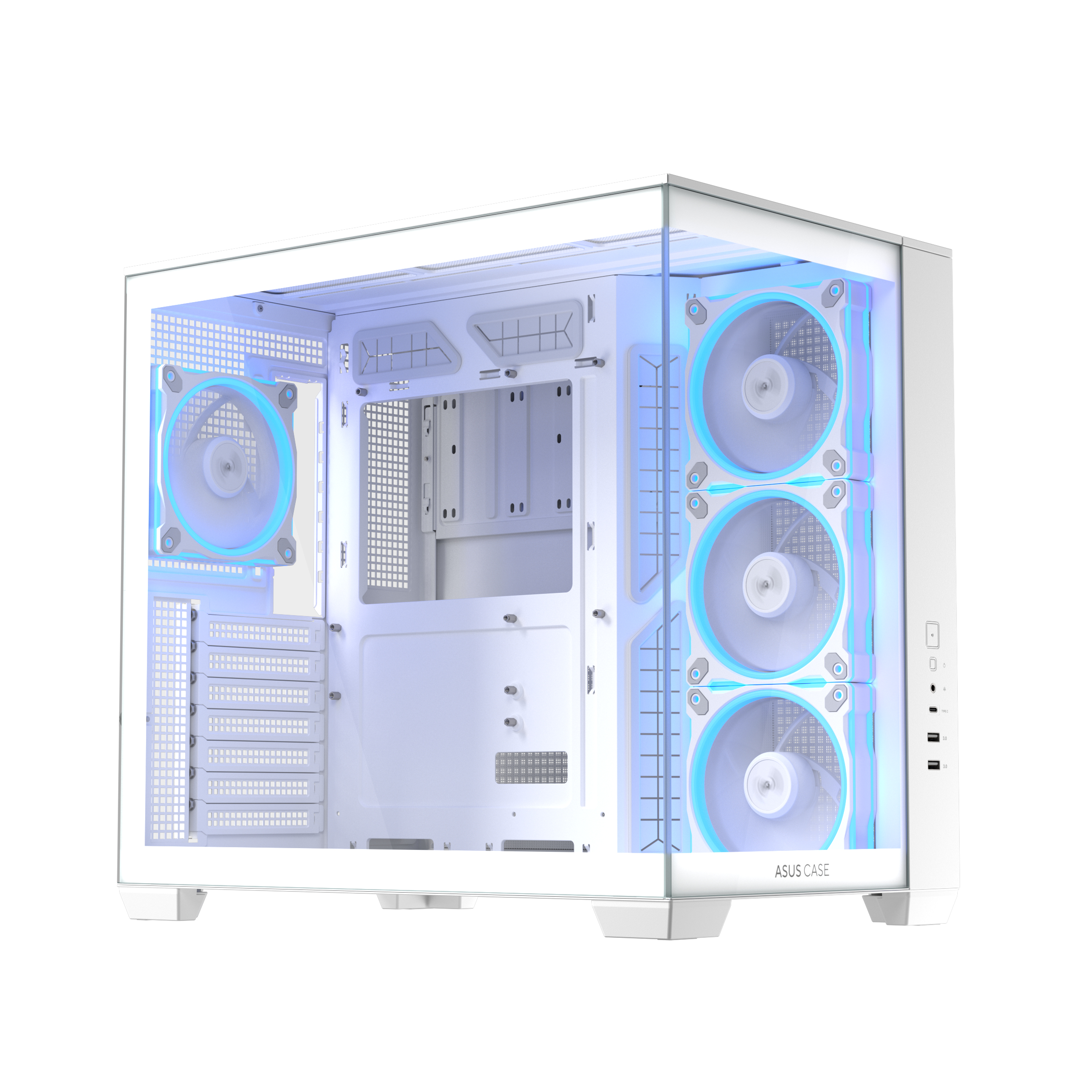 Asus Carcasa, A32 PLUS TG ARGB WHITE - imagine 2