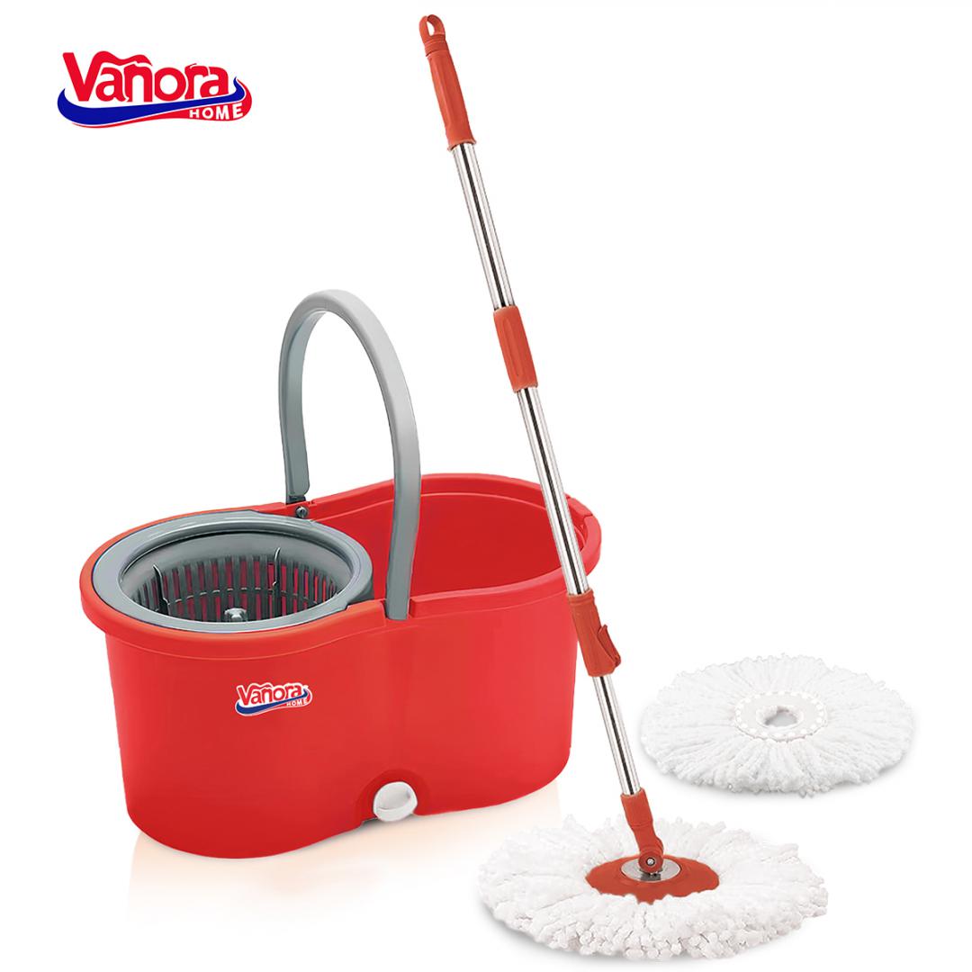 VANORA SET CURATENIE CU MOP ROTATIV, CLEAN360, ROSU, VN-ULF-2COLR