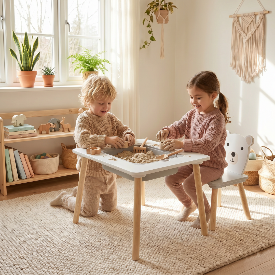 U-GROW Set masuta si 2 scaune, cu spatiu de activitati, Bear, UG-74KINET - imagine 7