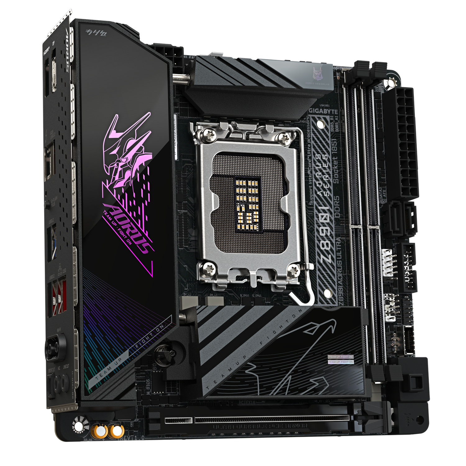 Gigabyte Placa de baza, LGA1851, DDR5, BT, Wi-Fi, Mini-ITX, Negru, Z890I AORUS ULTRA - imagine 3
