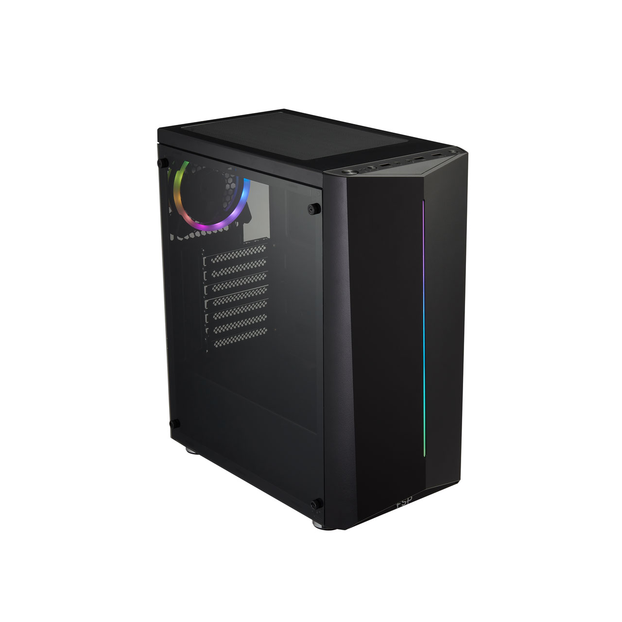 Fortron CARCASA Middle Tower, ATX, fara sursa, plexiglas transparent, fan x 1, USB 2.0 x 2, CMT151 - imagine 2