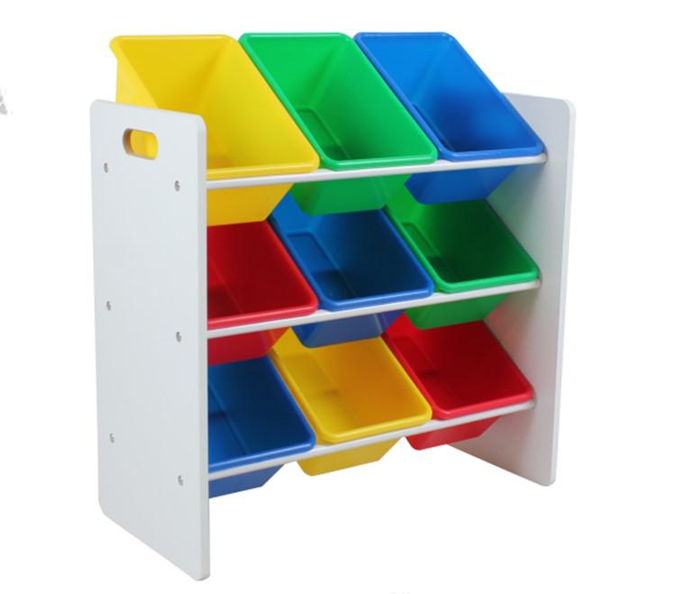 U-GROW Raft depozitare jucarii cu 9 cosuri multicolore, UGRD115-MCLR