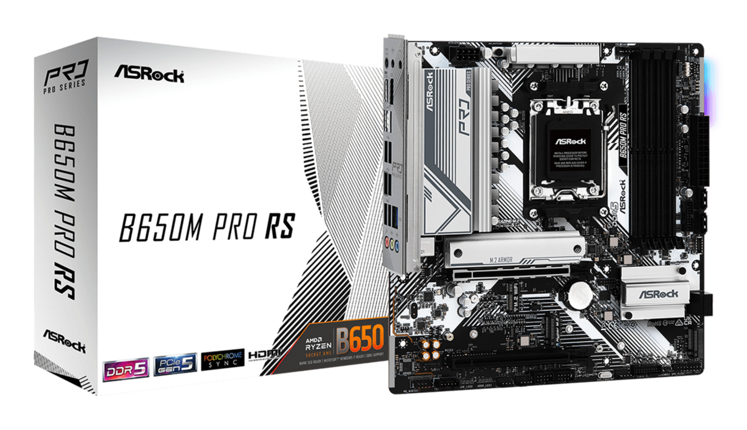 Asrock Placa de baza AM5 mATX 4x DDR5 2.5G LAN, B650M PRO RS