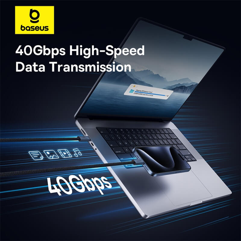 Baseus CABLU alimentare si date Flash Series 2 USB4, Fast Charging Data Cable pt., P10311803111-00 - imagine 2