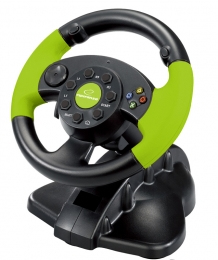 Esperanza Volan cu pedale High Octane XBOX 360 PS3 PC USB Negru/Verde, EG104