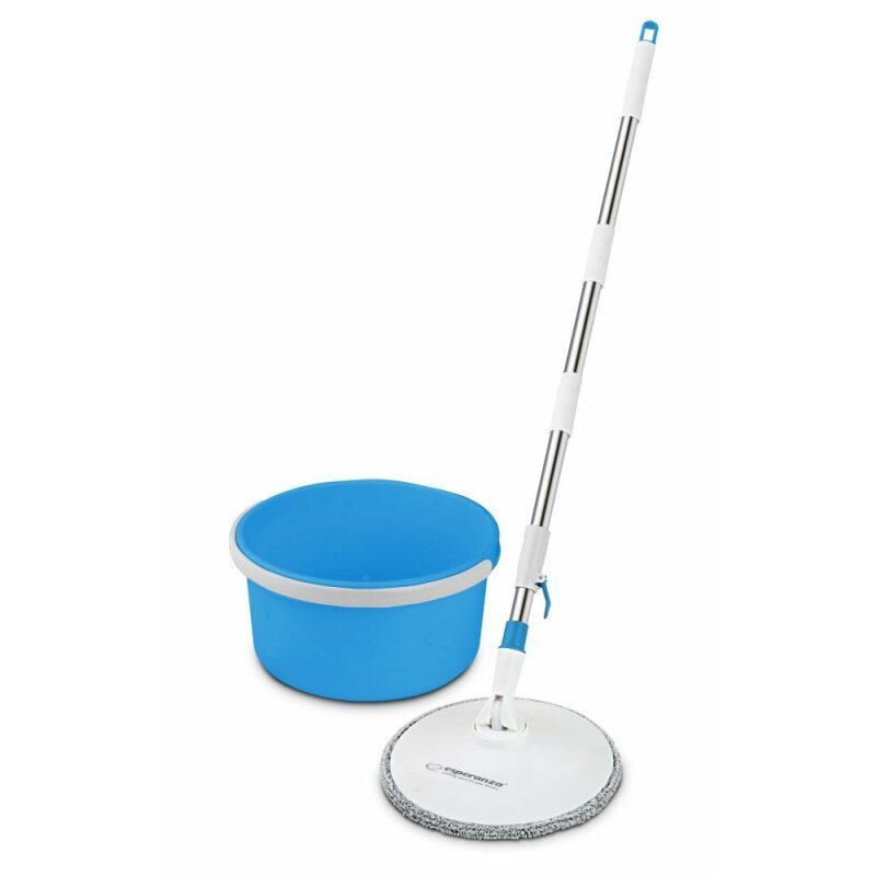 Esperanza Set mop rotativ Spin Mop cu galeata si storcator rotire 360 grade Alb/Albastru, EHS007