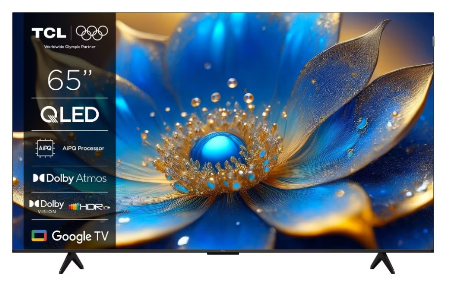 TCL Televizor QLED Smart, 164 cm, 4K, Google TV, Clasa E, 65P71K