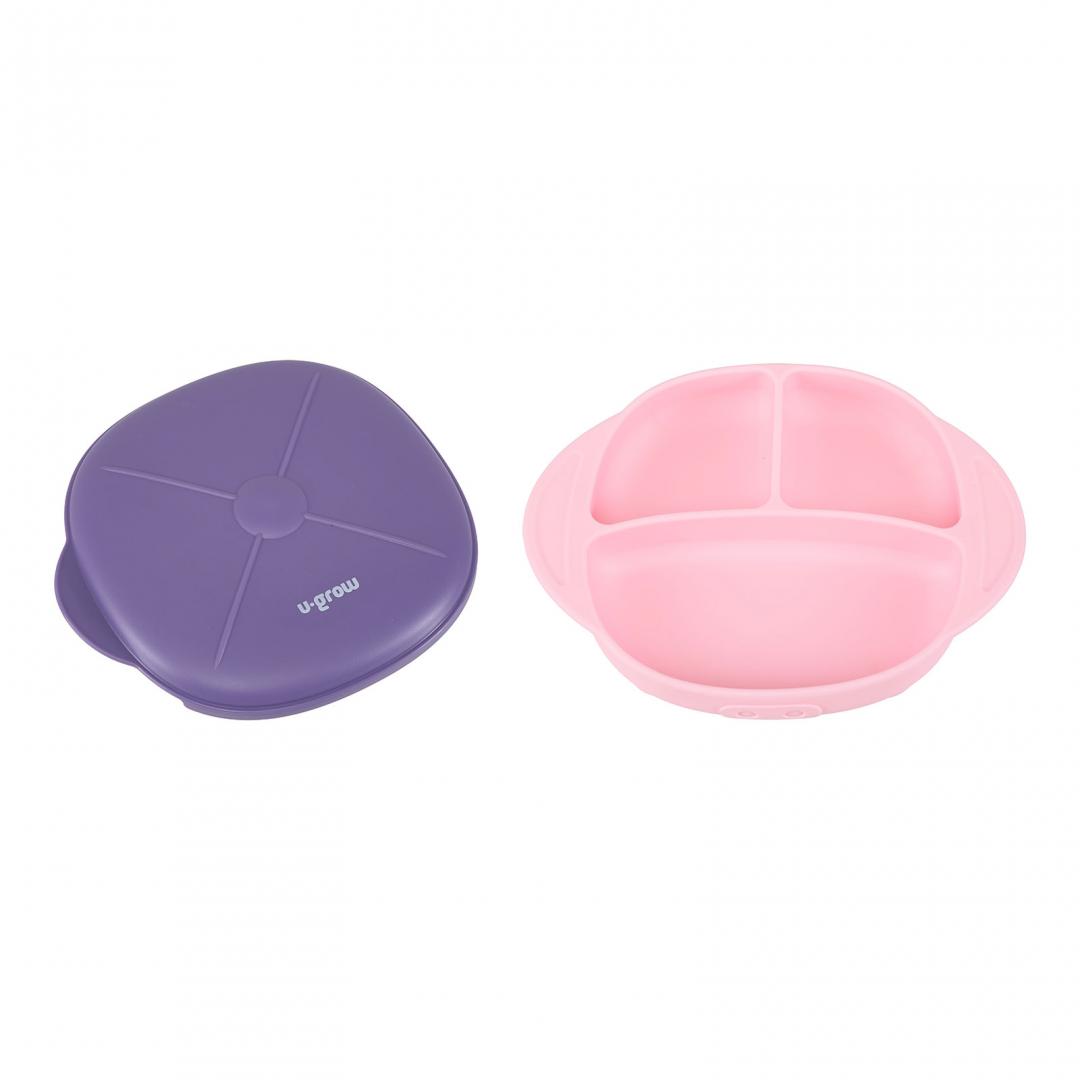 U-GROW Farfurie silicon cu capac, mov, UG-239PP - imagine 3