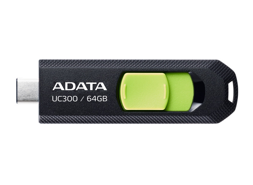 Adata MEMORIE USB Type-C 3.2 64 GB, retractabila, carcasa plastic, negru /, ACHO-UC300-64G-RBK/GN