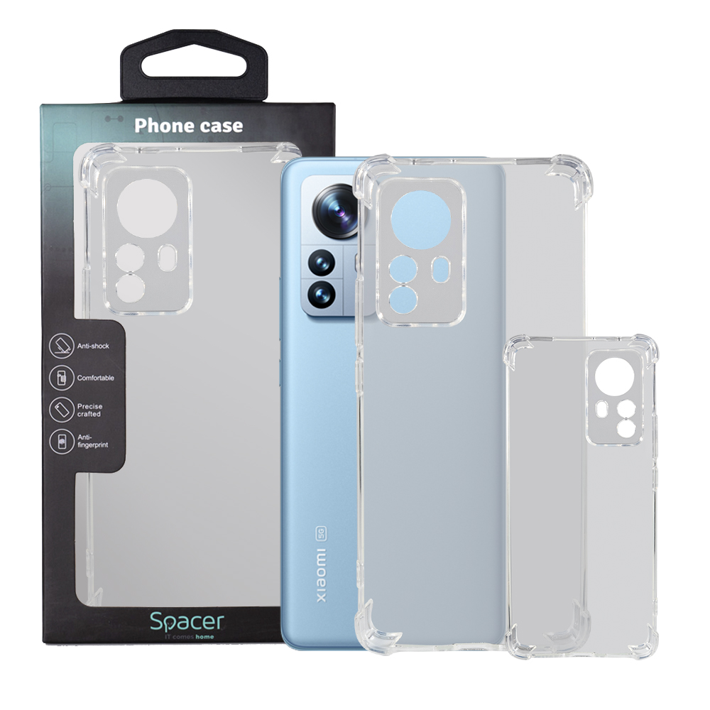 SPACER Husa Xiaomi 12 Pro, transparenta, grosime 1.5mm, protectie suplimentara, SPPC-XI-12P-CLR