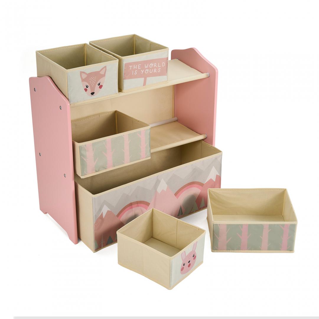 U-GROW Dulap depozitare jucarii Pink Forest, UGMDU06-PKF