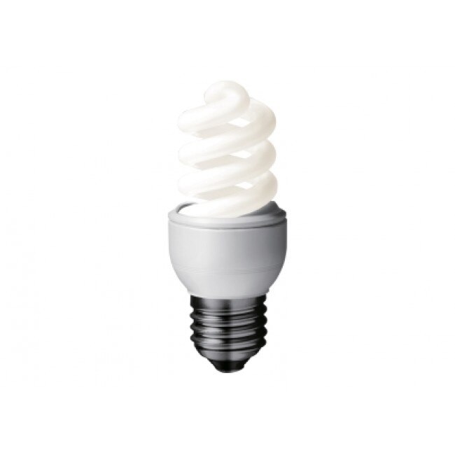 Panasonic BEC fluorescent, soclu E27, putere 8W, forma spirala, lumina alb rece, EFD8E65HD