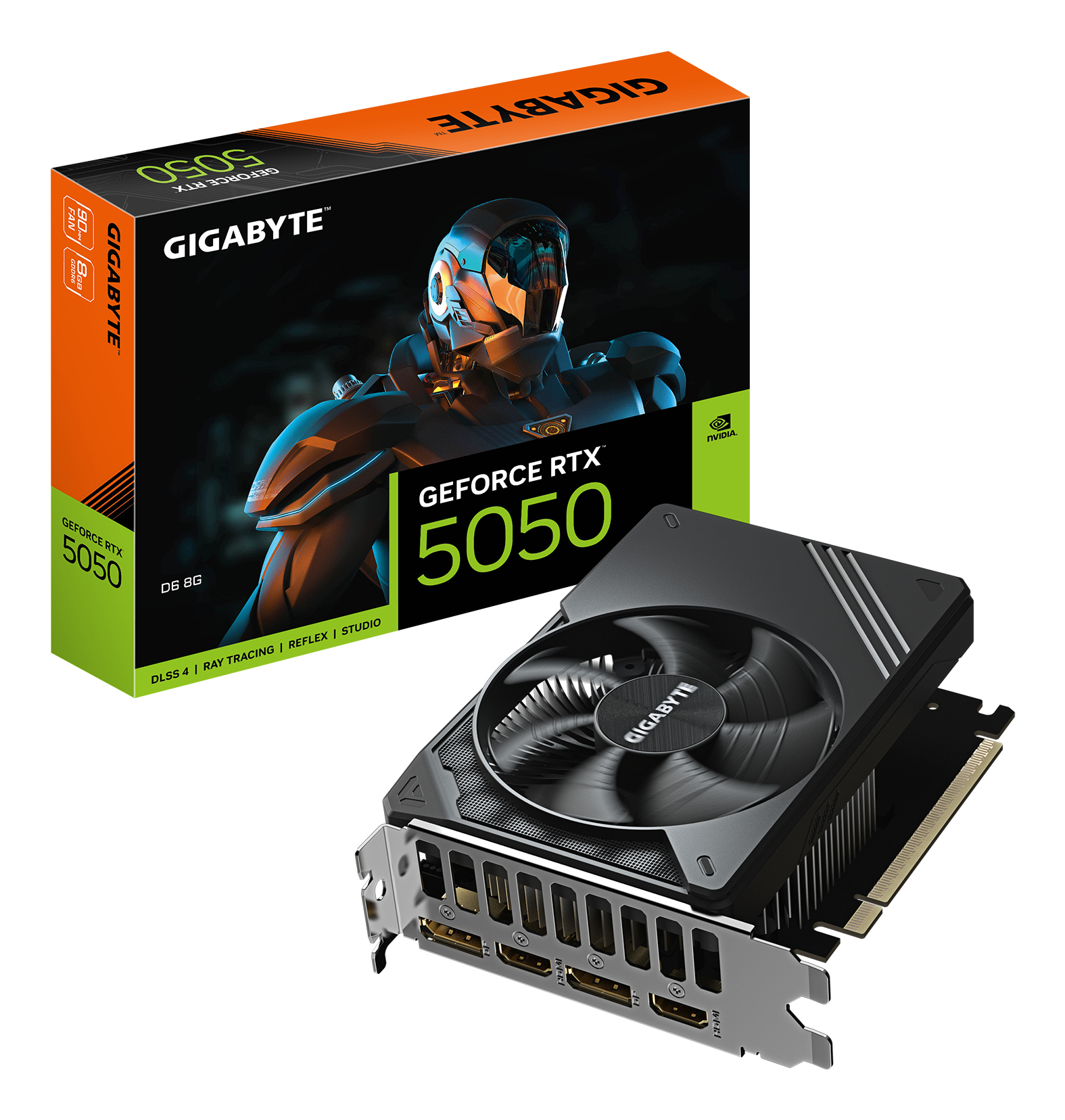 Gigabyte GeForce RTX 5050 D6 8G, GDDR6, 128-bit, Negru, GV-N5050D6-8GD