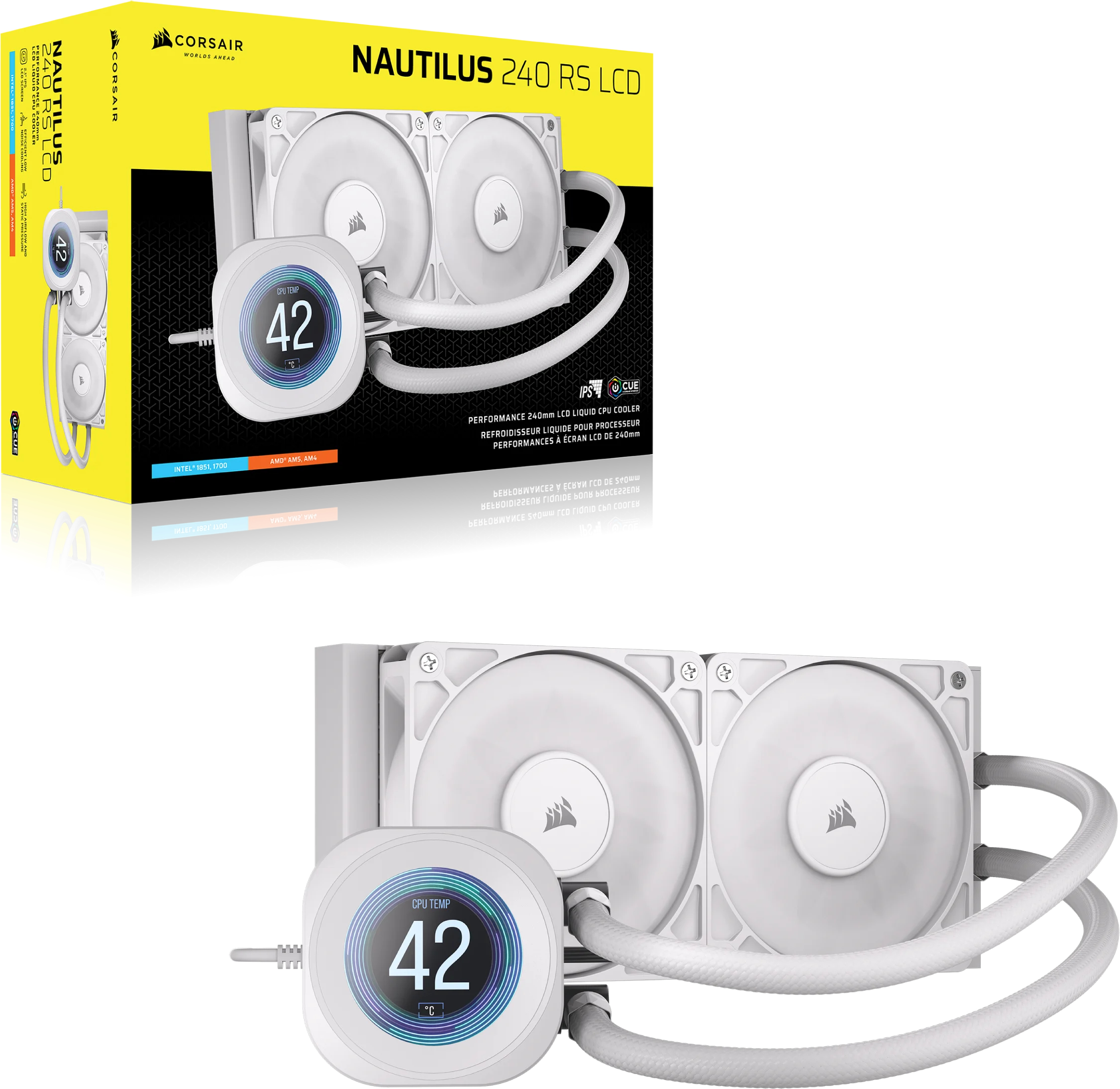 Corsair Cooler Lichid NAUTILUS 240 RS LCD, AIO 240mm, 2.1 IPS, PWM Zero RPM, Intel/, CW-9061032-WW - imagine 2