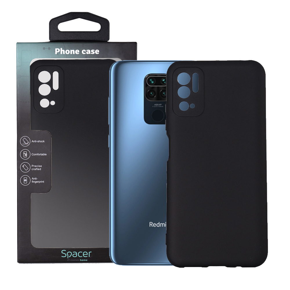 SPACER Husa Xiaomi Redmi Note 10 S, negru, grosime 2mm, material flexibil, SPPC-XI-RM-N10S-SLK