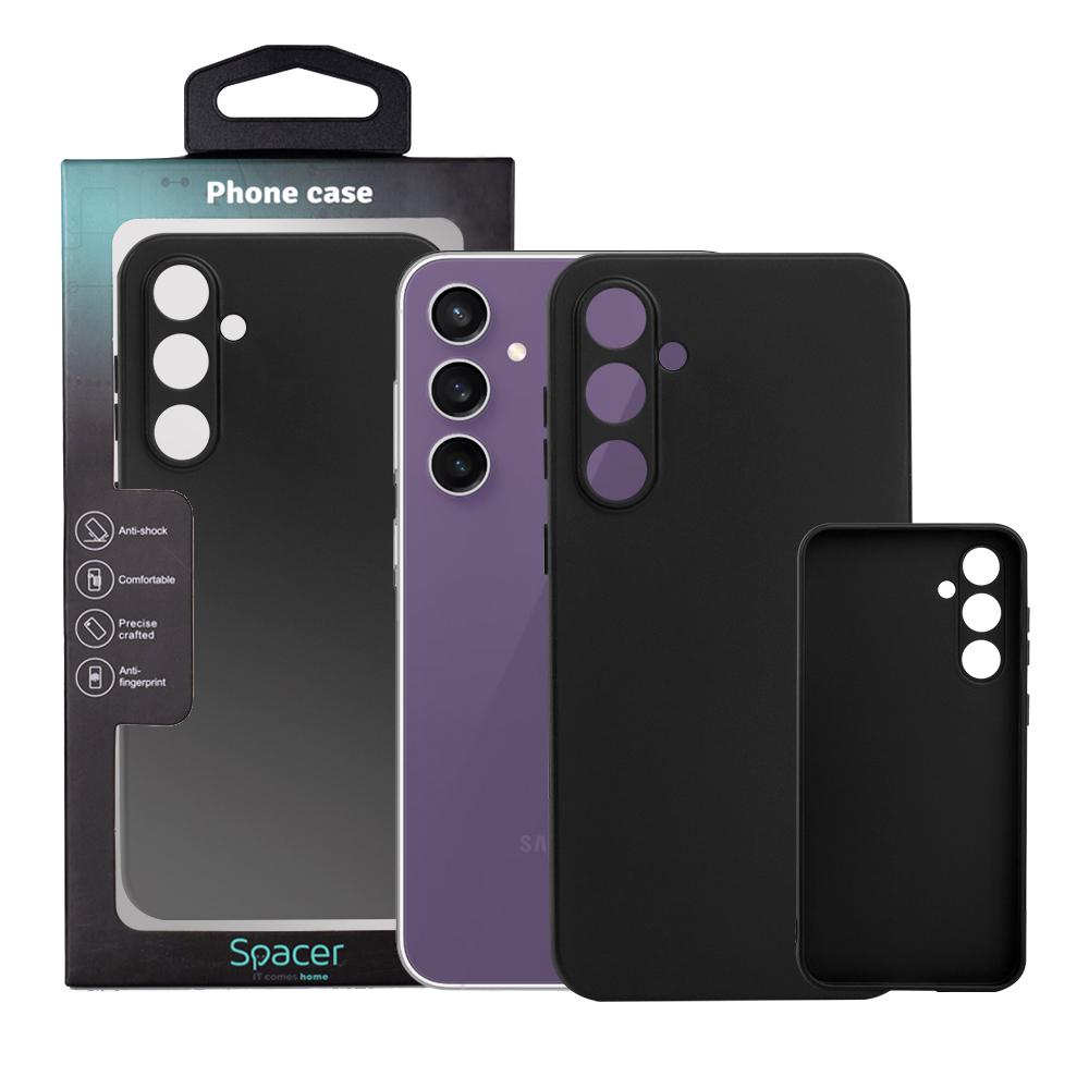 SPACER Husa Samsung Galaxy S23 FE, negru, grosime 1.5mm, material flexibil TPU, SPPC-SM-GX-S23FE-TPU