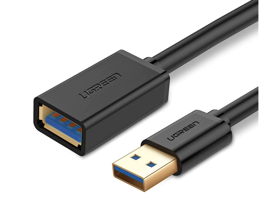 UGreen CABLU USB prelungitor, US129 USB 3.0 (T) la USB 3.0 (M), conectori auriti, 3m, negru, 30127