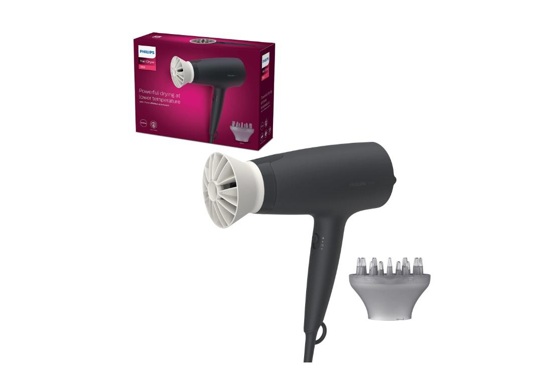 PHILIPS Uscator de par Seria 3000, 1600W, Accesoriu Thermo Protect, 3 setari de, BHD302/30