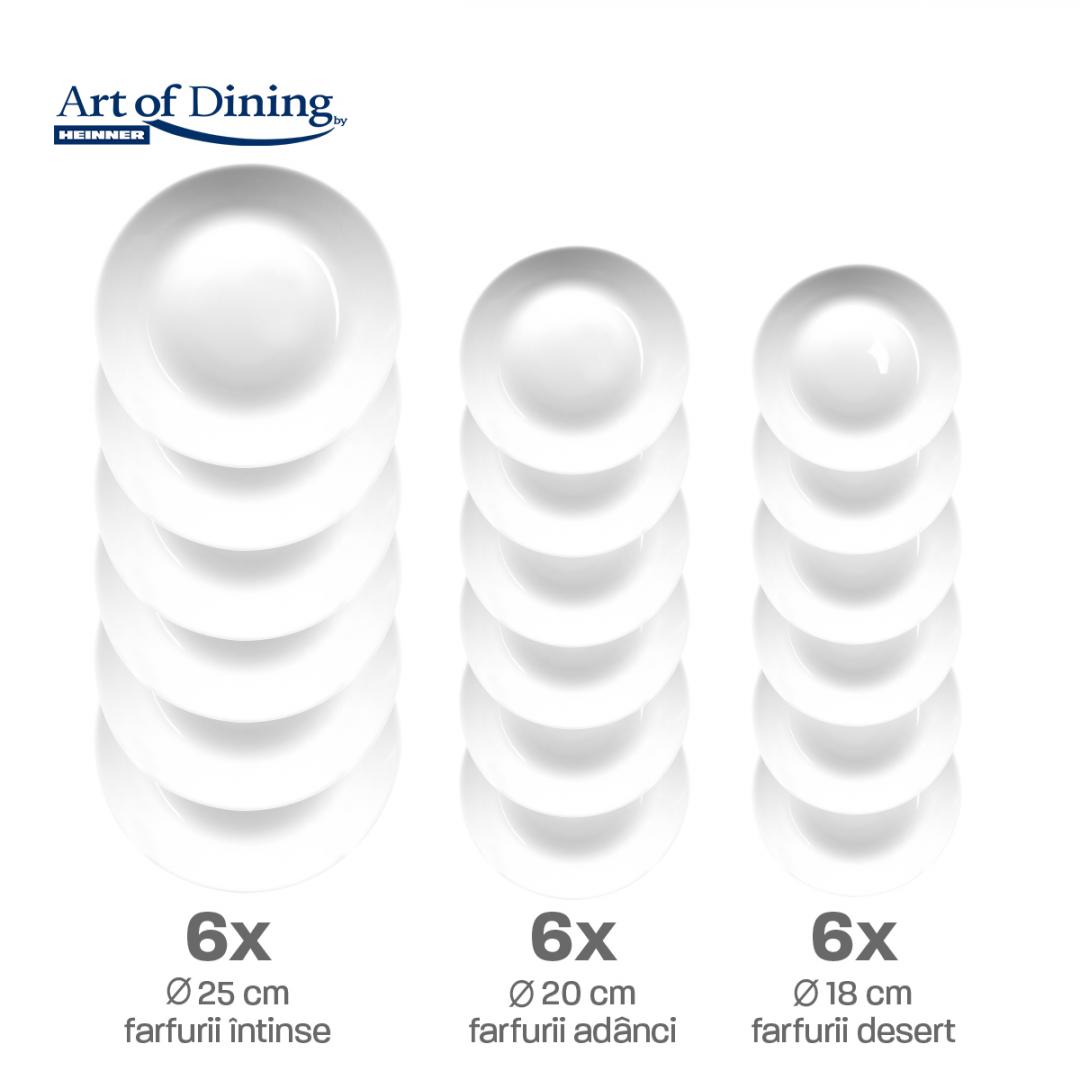 HEINNER SERVICIU MASA DIN OPAL ALB 18 PIESE, ELYA, ART OF DINING, HR-AHL-18EL - imagine 3