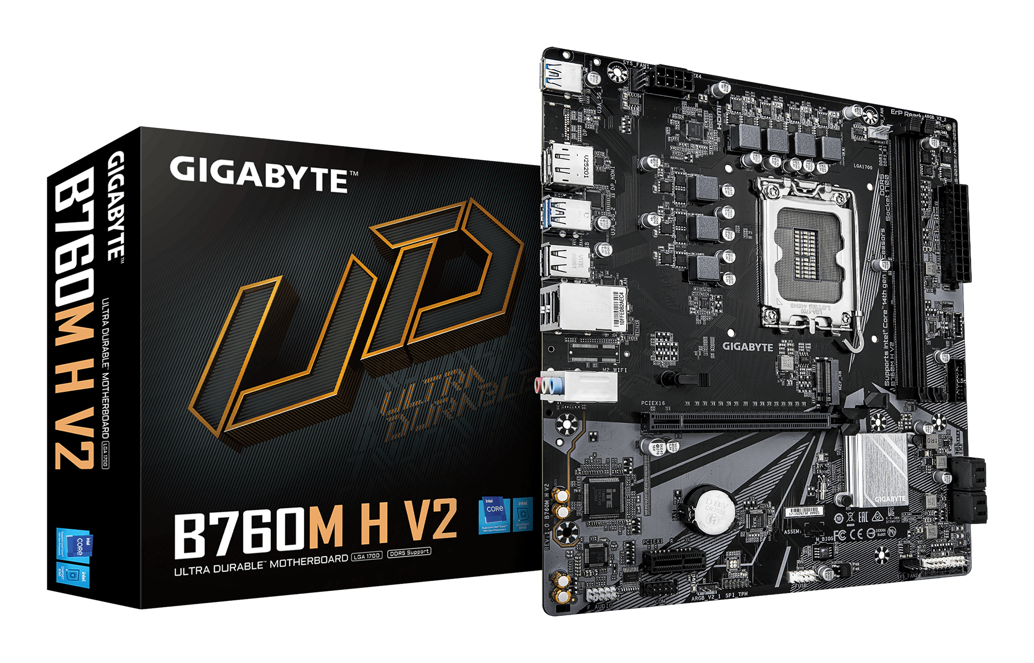 Gigabyte Placa de baza, DDR5, LGA1700, mATX, Negru, B760M H V2