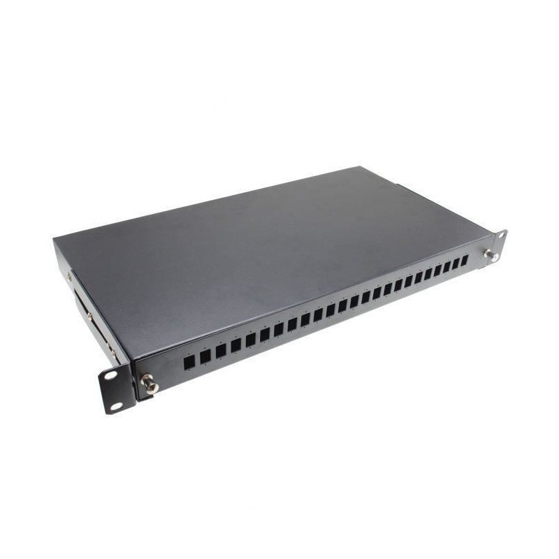 EMTEX PATCH PANEL Emtexl FO cu sina glisanta 24 porturi LC duplex / SC simplex, 1U, SPS24SCS-RF-VK