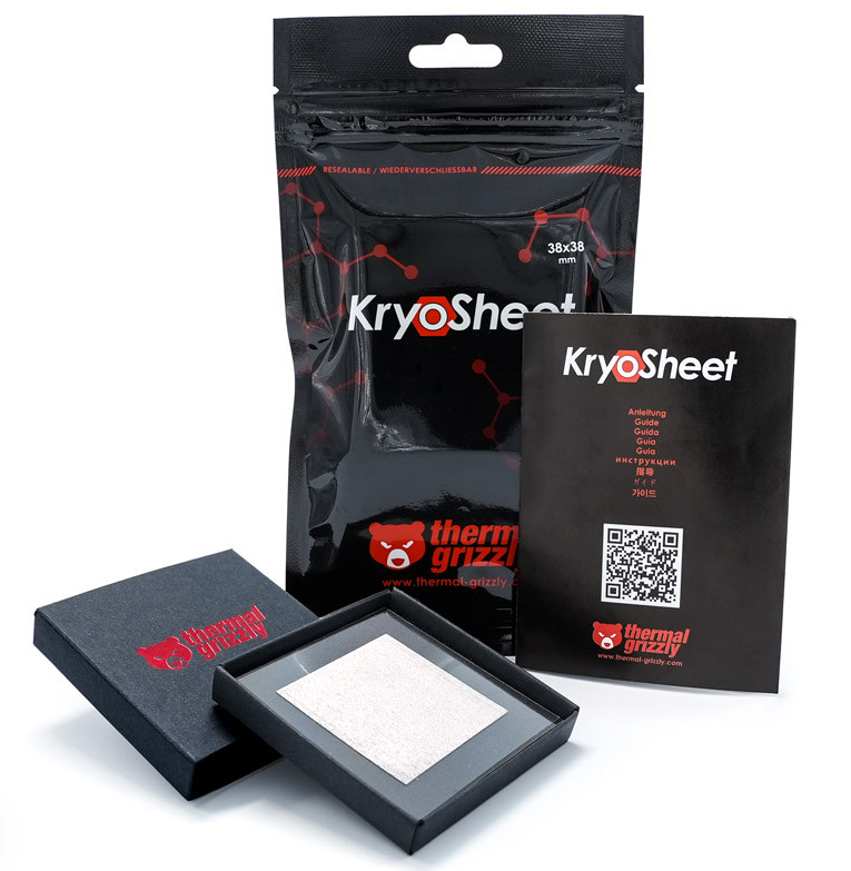 Thermal Grizzly PAD Termic | KryoSheet | groime 0.2 mm | plaja termica -250 °C +150 °C, TG-KS-38-38