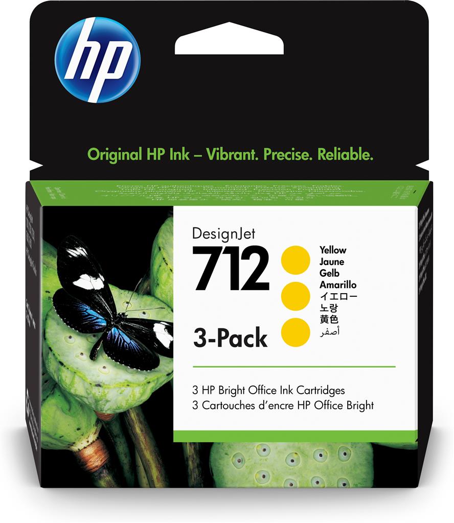 HP Tri-Pack Original Yellow, nr.712 pentru DesignJet Studio 24|Studio 36|T230|T250|T630|T650, 3ED79A