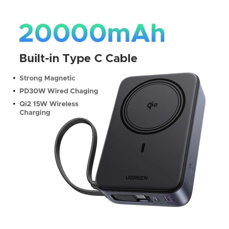 UGreen POWER BANK PB567, 20000mAh, 30W PD3.0, 1 x USB, 1 x USB Type-C, incarcare magnetica, 55450B - imagine 2