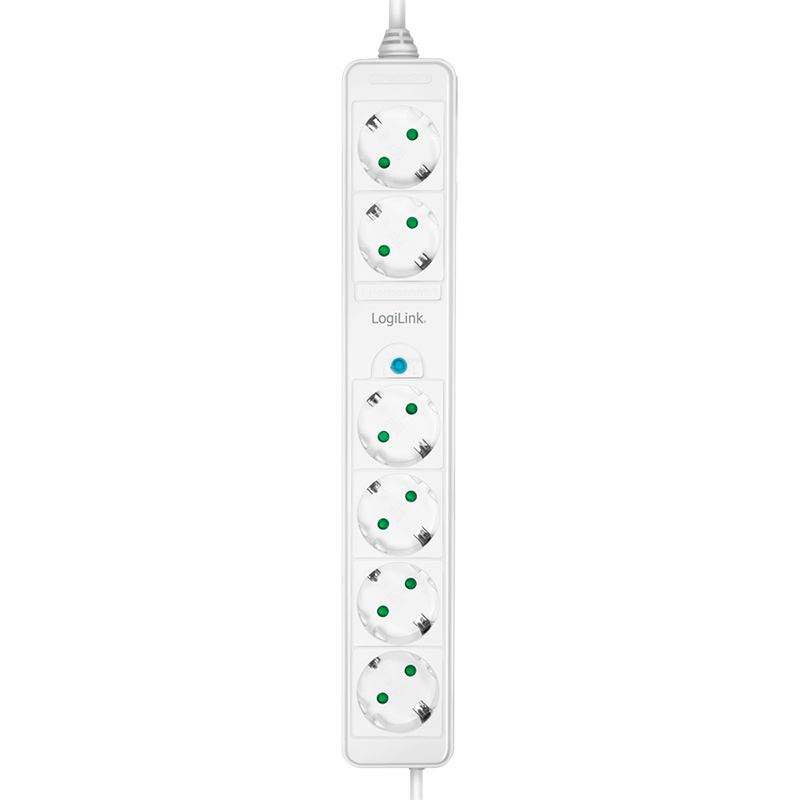 Logilink PRELUNGITOR, Schuko x 6, cablu 3G 1.5mm2, 230 V/16 A, 50 Hz, max. 3500 W, ON/OFF de, LPS271 - imagine 2