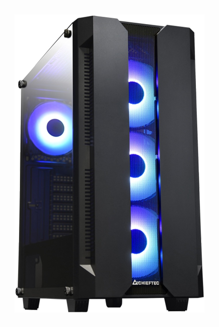 CHIEFTEC CARCASA, Middle Tower, ATX, HUNTER, fara sursa,sticla securizata, 4xfan, USB, GS-01B-OP