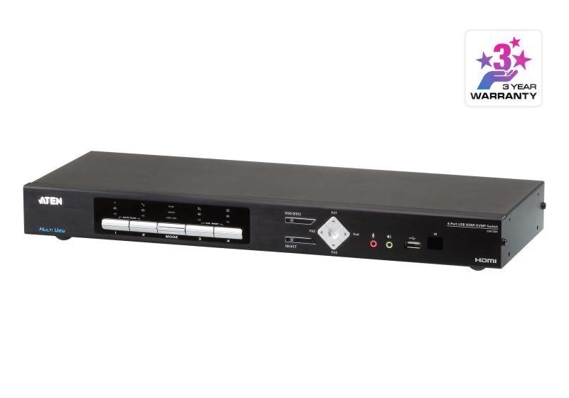 Aten 4-Port USB HDMI Multi-View KVMP Switch, CM1284-AT-G