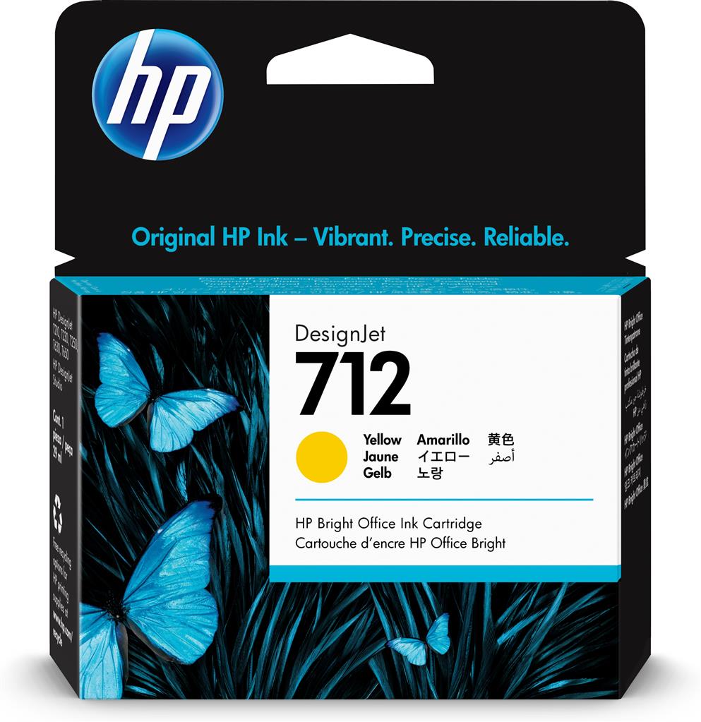 HP Cartus cerneala Original Yellow, nr.712 pentru DesignJet Studio 24|Studio, 3ED69A
