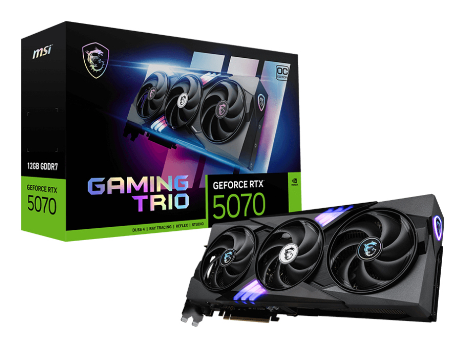 MSI Placa video, GDDR7, 192-bit, Negru, GeForce RTX 5070 12G GAMING TRIO OC