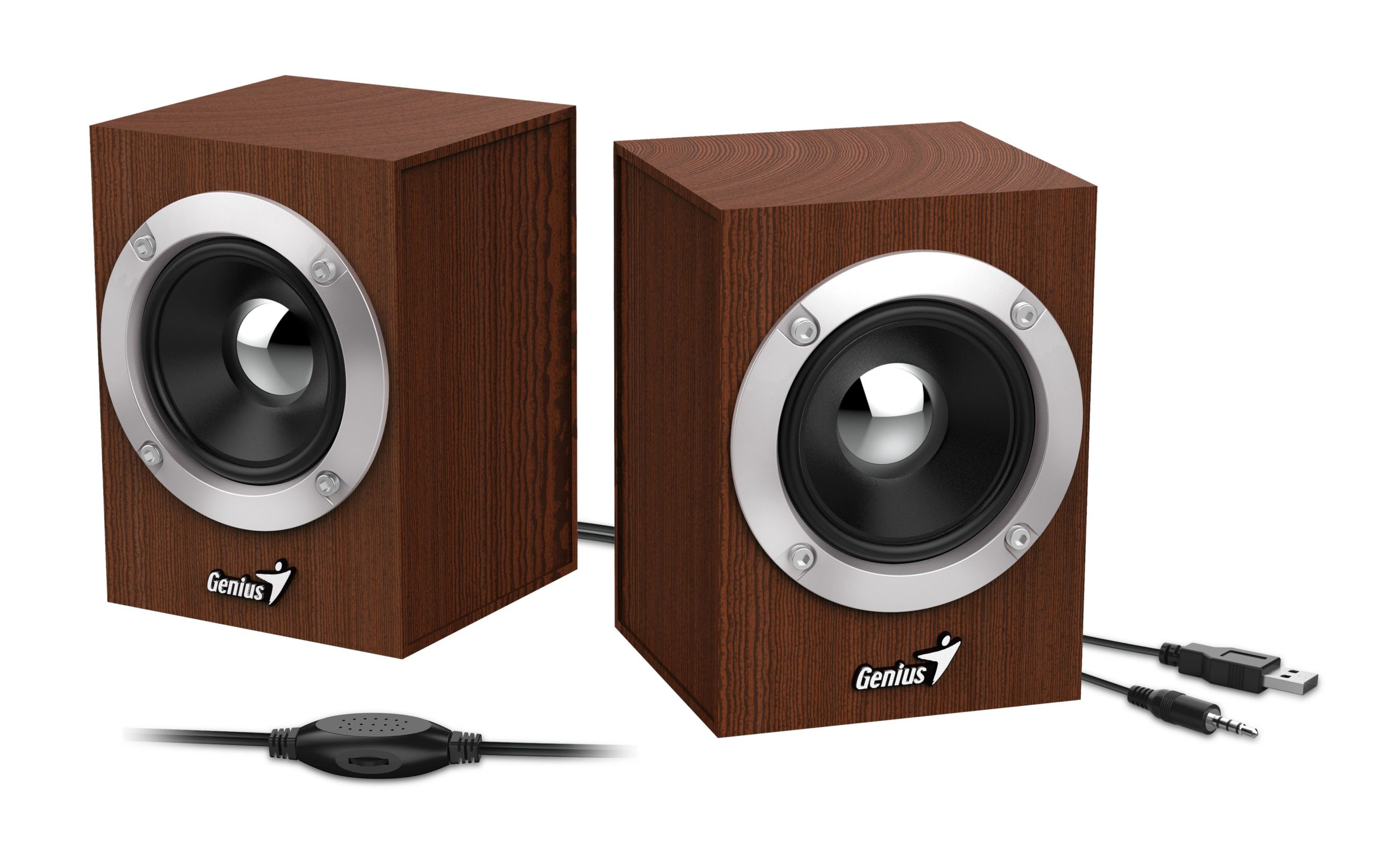Genius BOXE 2.0, RMS: 6W (2 x 3W), USB power, wood, "SP-HF280", 31730028400
