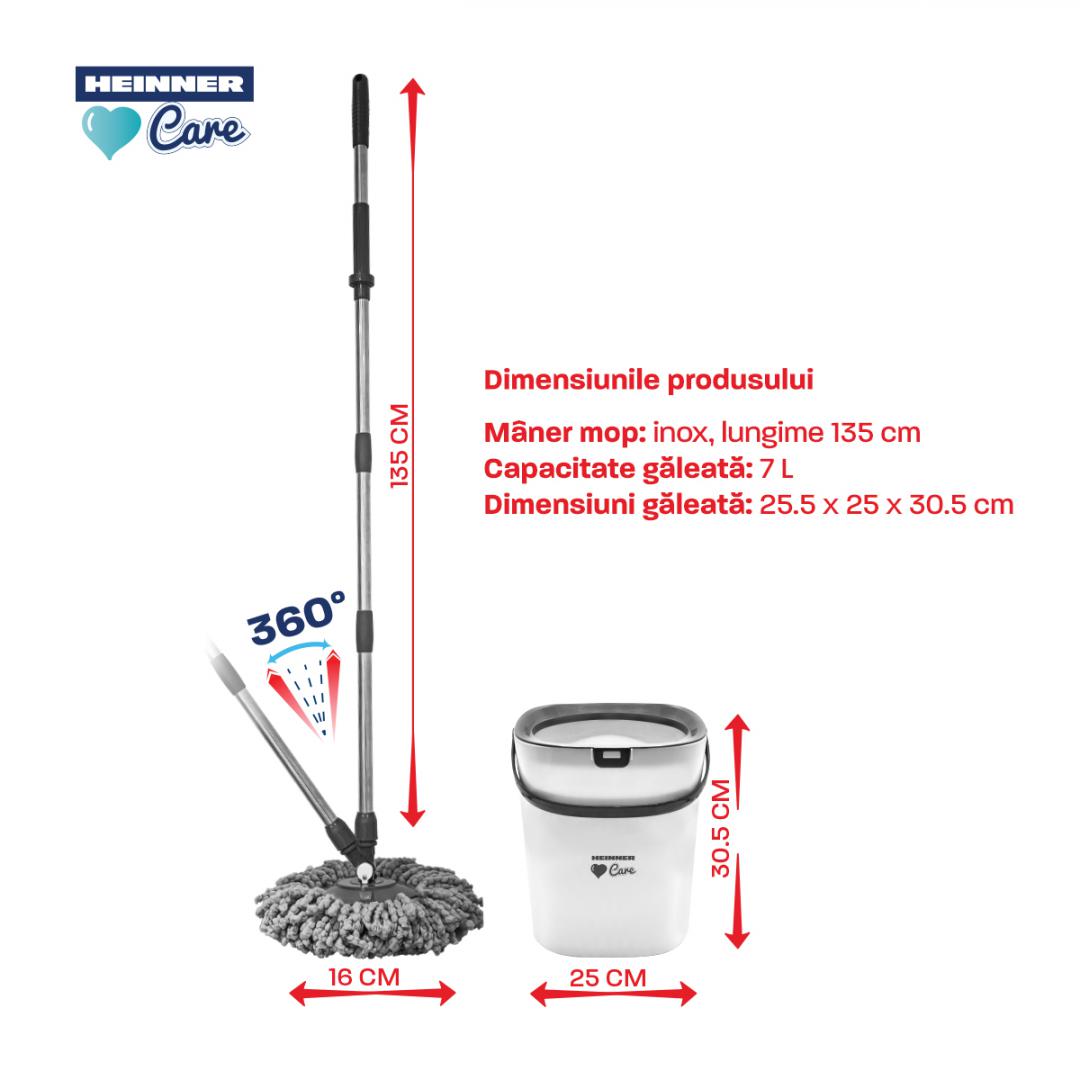HEINNER SET CURATENIE CU PEDALA WASH&DRY, CLEAN STEP, GRI, HR-NL-P360G - imagine 10
