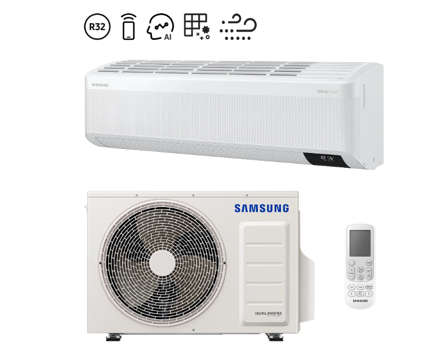 SAMSUNG Aparat de aer conditionat Wind-Free Avant 9000 BTU Wi-Fi, Clasa A++/A++, AR09TXEAAWKNEU/XEU