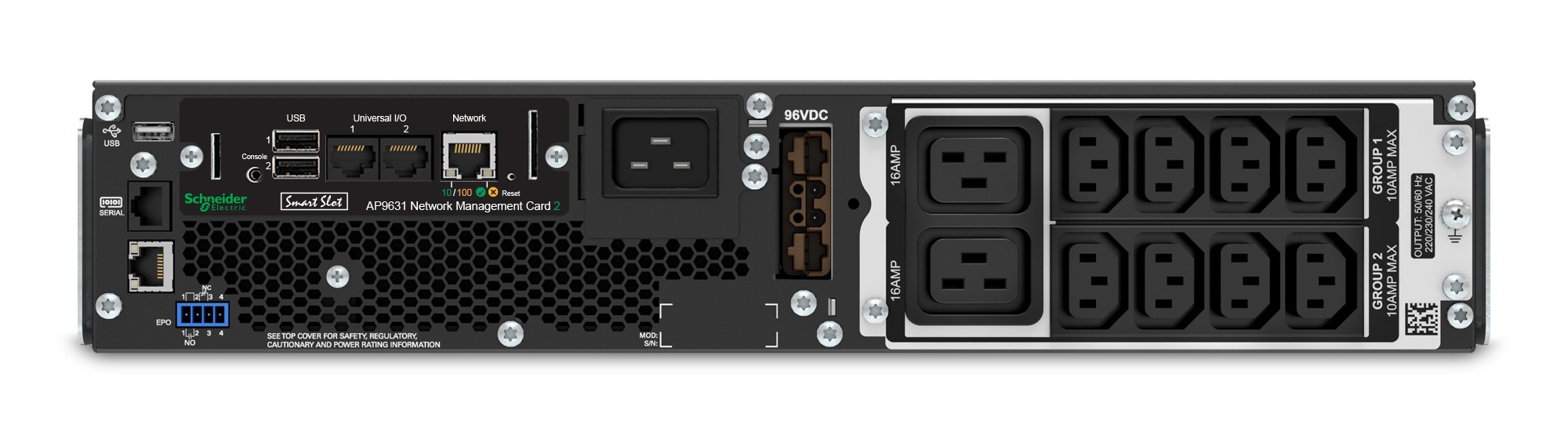 APC UPS, Smart-UPS SRT, Online cu sinusoida pura, rack, 3000VA/2700W, AVR, IEC x 10, SRT3000RMXLI-NC - imagine 2