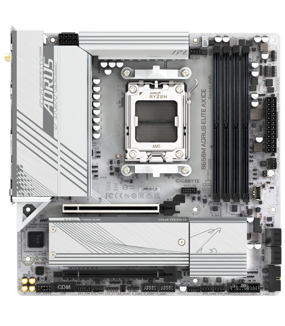 Gigabyte PLACI de BAZA MB B650M AORUS ELITE AX ICE, B650M A ELITE AX ICE - imagine 3