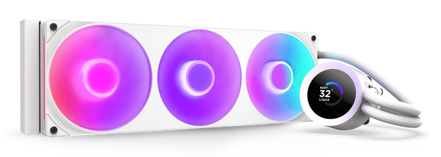 NZXT Cooler Lichid Kraken Plus 360 RGB, AIO 360mm, pompa cu ecran LCD, Intel/ AMD, Alb, RL-KR360-W2
