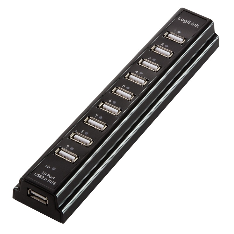 Logilink HUB extern, porturi USB: USB 2.0 x 10, conectare prin USB 2.0, alimentare retea 220, UA0096
