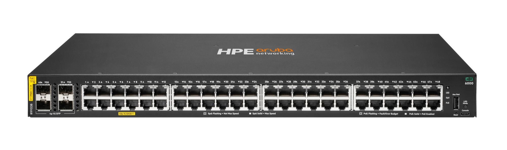 HP NET SWITCH 48G CL4 4SFP/POE 6000 ARUBA BY HPE, R9Y03B