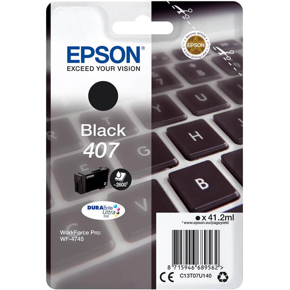 Epson Cartus Cerneala Original Black, nr.407 pentru WF-4745 Series, 41,2ml, C13T07U140