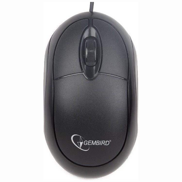 Gembird MOUSE, PC sau NB, cu fir, USB, optic, 1000 dpi, butoane/scroll 3/1, negru, MUS-U-01