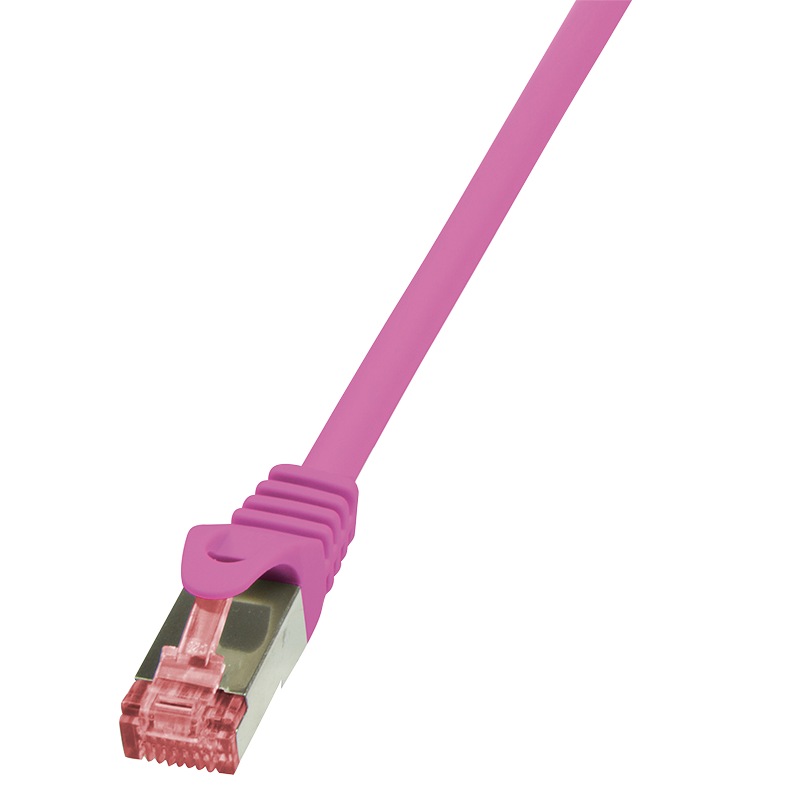Logilink PATCH CORD S/FTP Cat6, LSZH, cupru, 1 m, roz, AWG27, dublu ecranat, CQ2039S