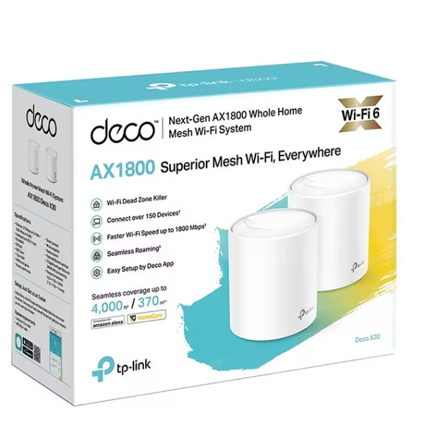 Tp-Link MESH, wireless, router AX1500, pt interior, 1500 Mbps, port LAN, WAN, 2.4, Deco X10(2-pack) - imagine 2