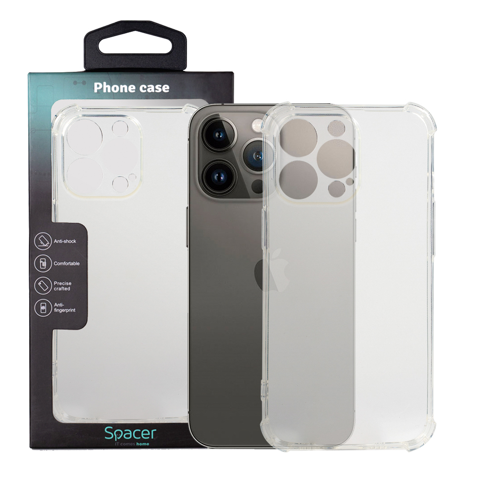 SPACER Husa Iphone 13 Pro, transparenta, 1.5mm grosime, protectie suplimentara, SPPC-AP-IP13P-CLR