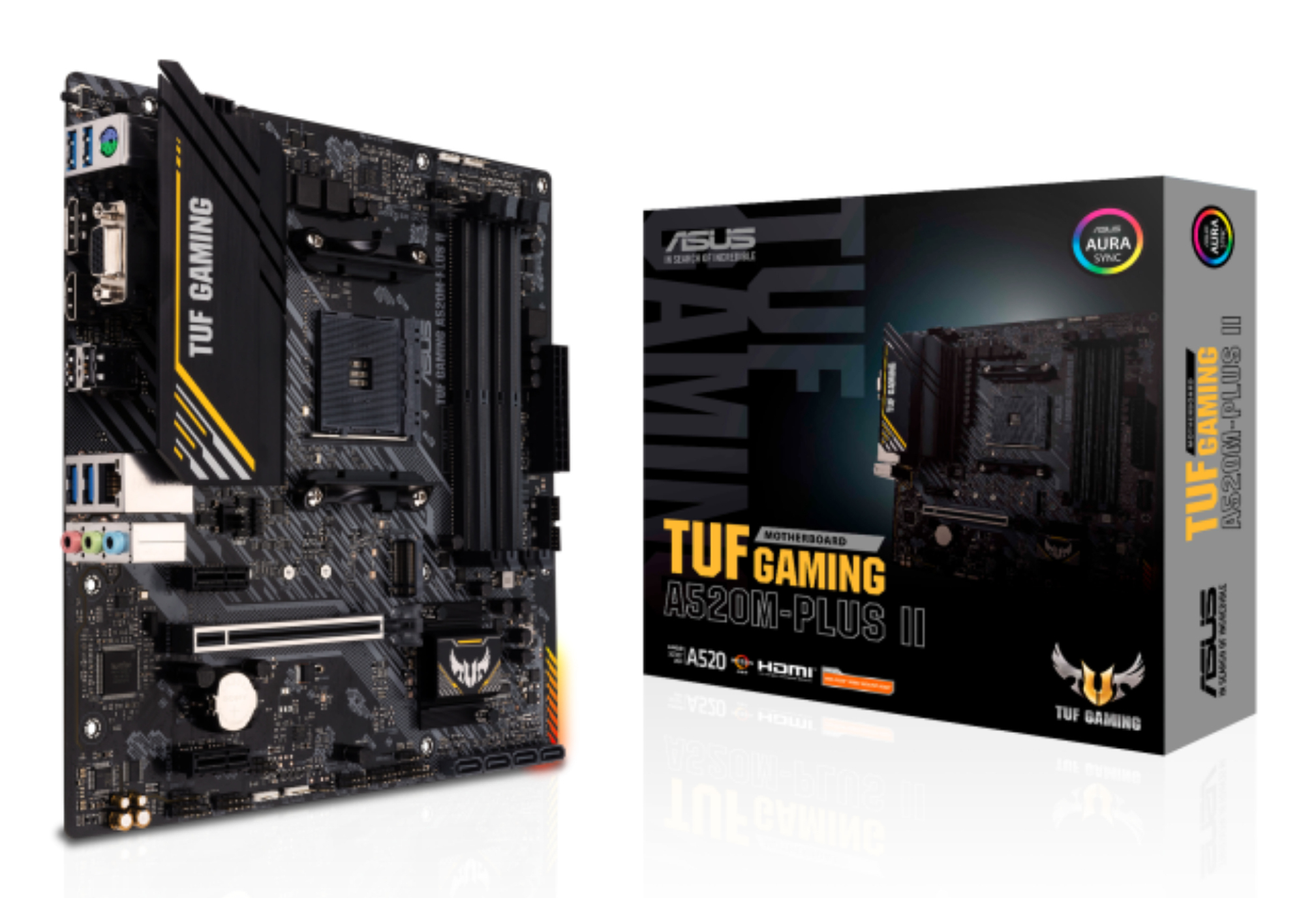 Asus Placa de baza, AM4, DDR4, mATX, Negru, TUF GAMING A520M-PLUS II