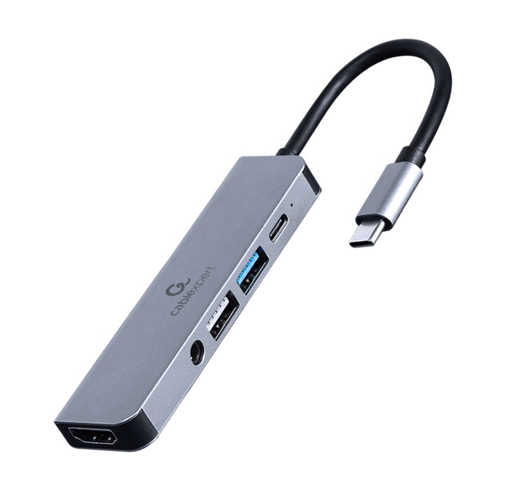 Gembird DOCKING Station universal, 5-in-1, conectare PC USB Type C,USB-C x 1, USB-A, A-CM-COMBO5-02
